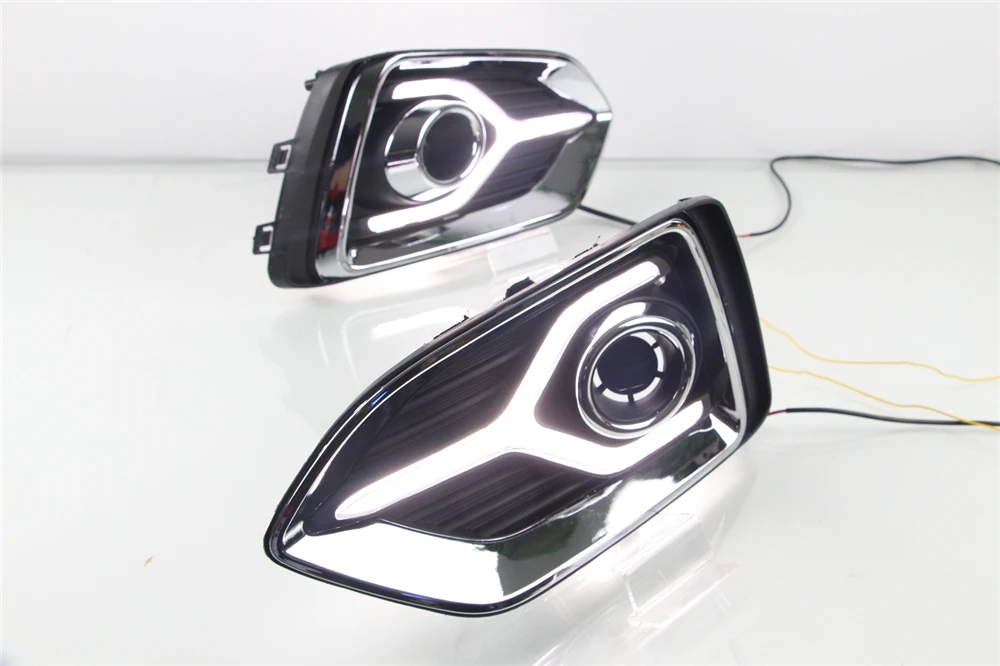 1 Пара для Hyundai Accent Solaris 2017 2018 2019 2020 Желтая функция поворотного сигнала 12В Автомобильная DRL LED Дневной светильник Противотуманный светильник включен.