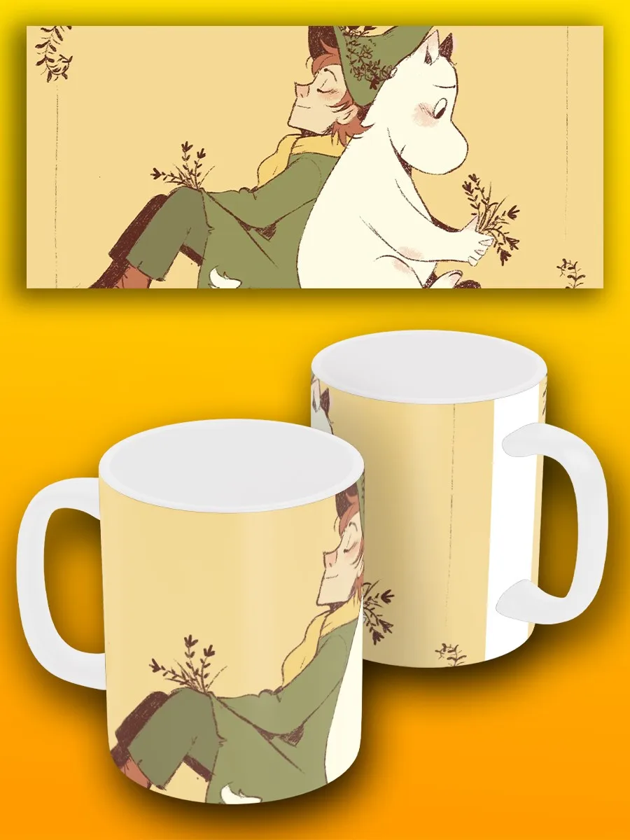 Sparkling white cartoon moomin troll - 6687 mug cup pialat for tea coffee water |