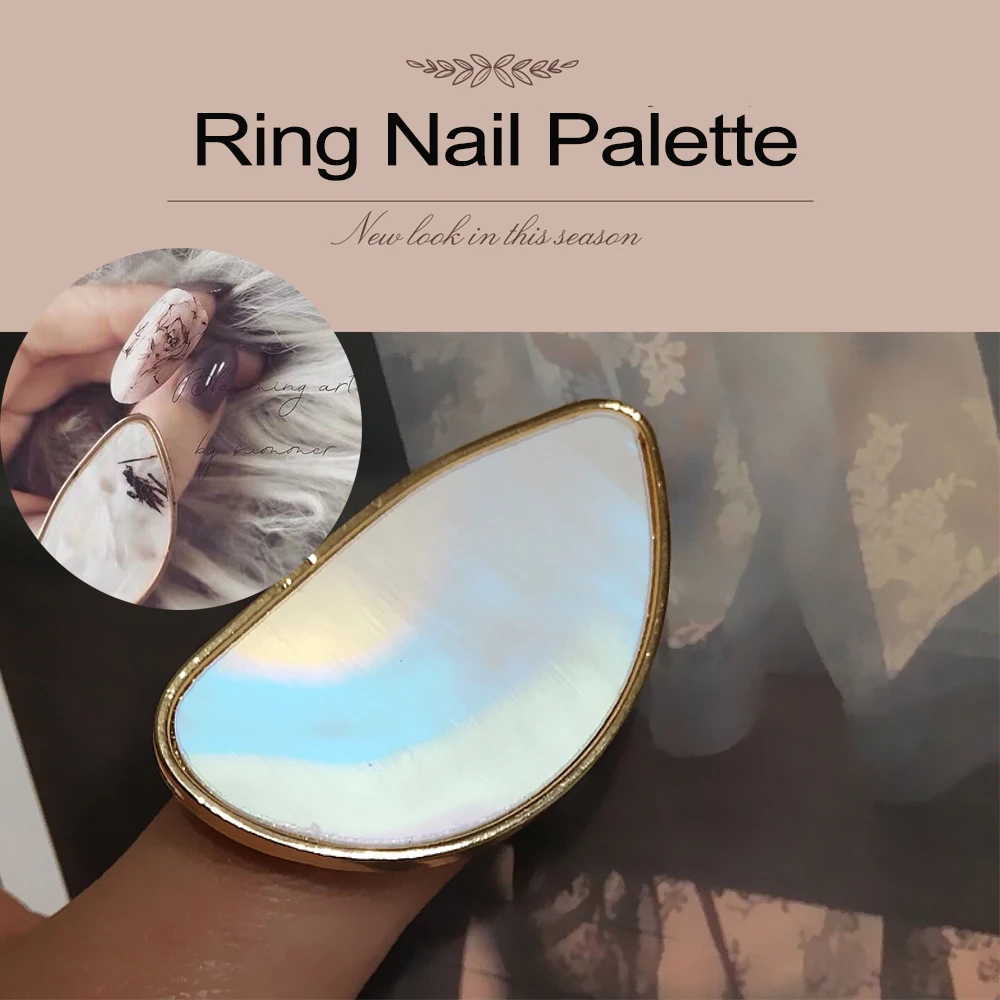 BQAN 1 шт. металлическое кольцо с палитрой для смешивания акриловых УФ гель лаков