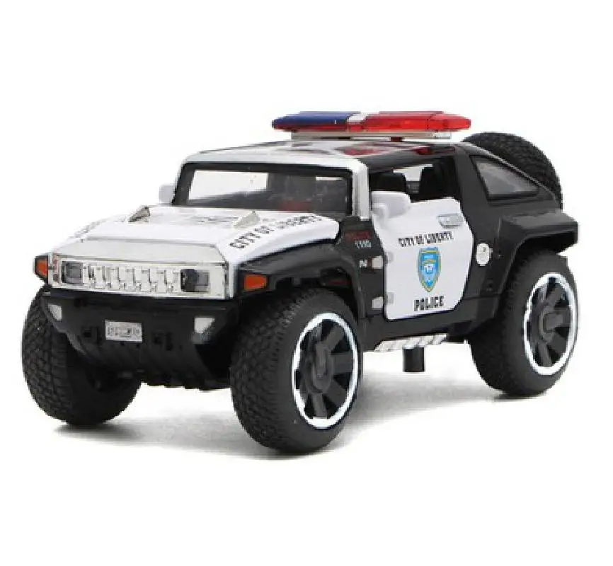 Новинка масштаб 1/32 Полицейская модель автомобиля Hummer полицейского задний звук и