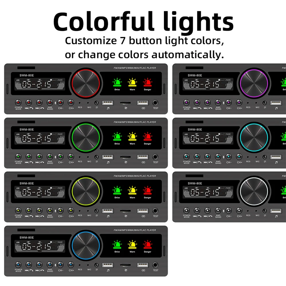 

SWM-80E Car MP3 Player Bluetooth Multimedia Radio Electric Audio Player Support Drunk Driving Test Function AUX/FM/AM