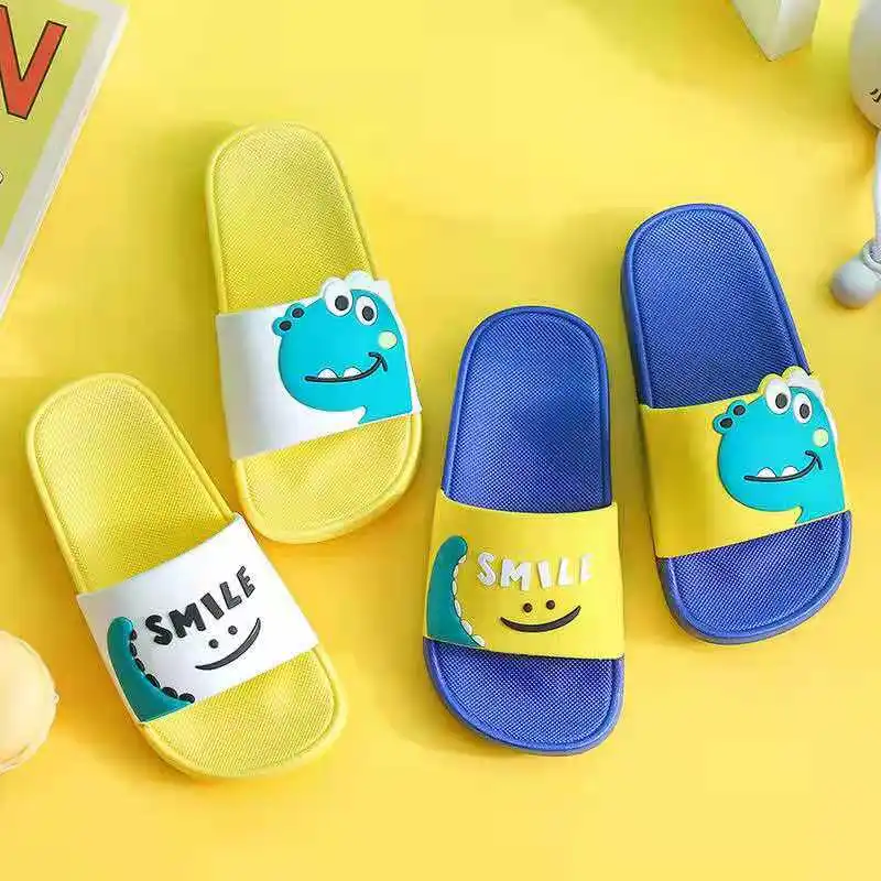 

Smile Dinosaur Kids Slippers for Boys Summer Beach Non-Slip Comfort Children Slippers Home Bathroom Indoor Cartoon Kids Shoes