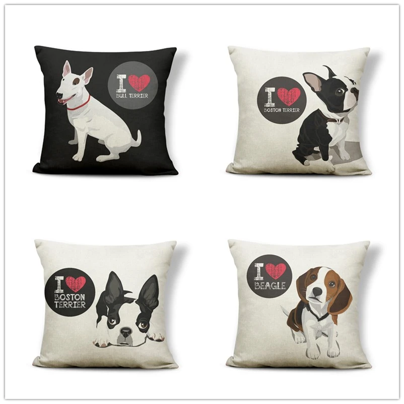 Прекрасный бультерьер Beagle Чехлы для подушек Бостон терьер боксер собака