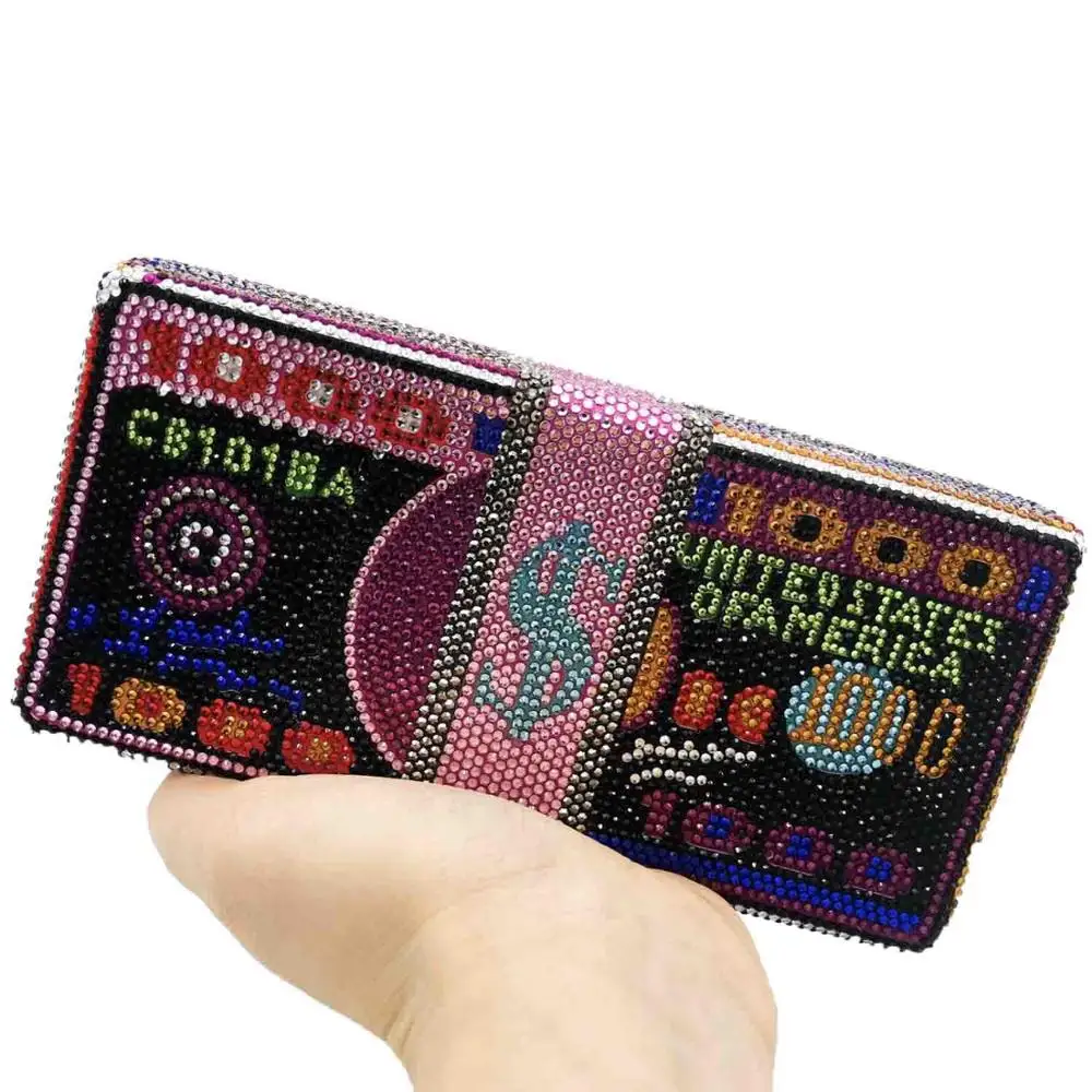 Onekeen Дамский $1000 кошелек для денег со стразами блестящая сумка клатч через плечо