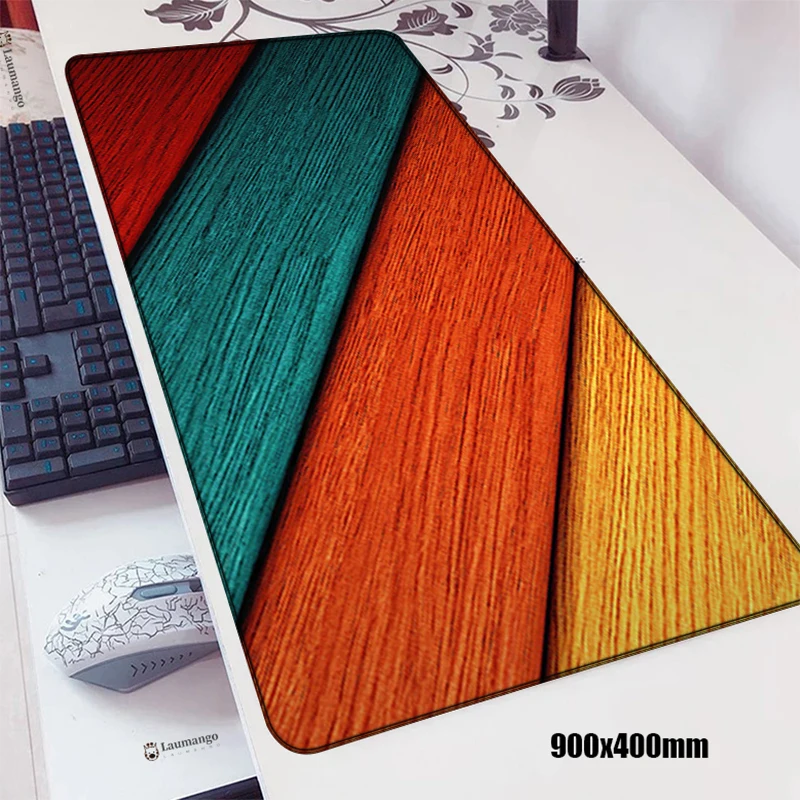 

Gamer Keyboard Pad Mouse Large Keyboards Accessories Wood Grain Non-slip Mat Computer Mousepad Company Gaming Laptop Mausepad