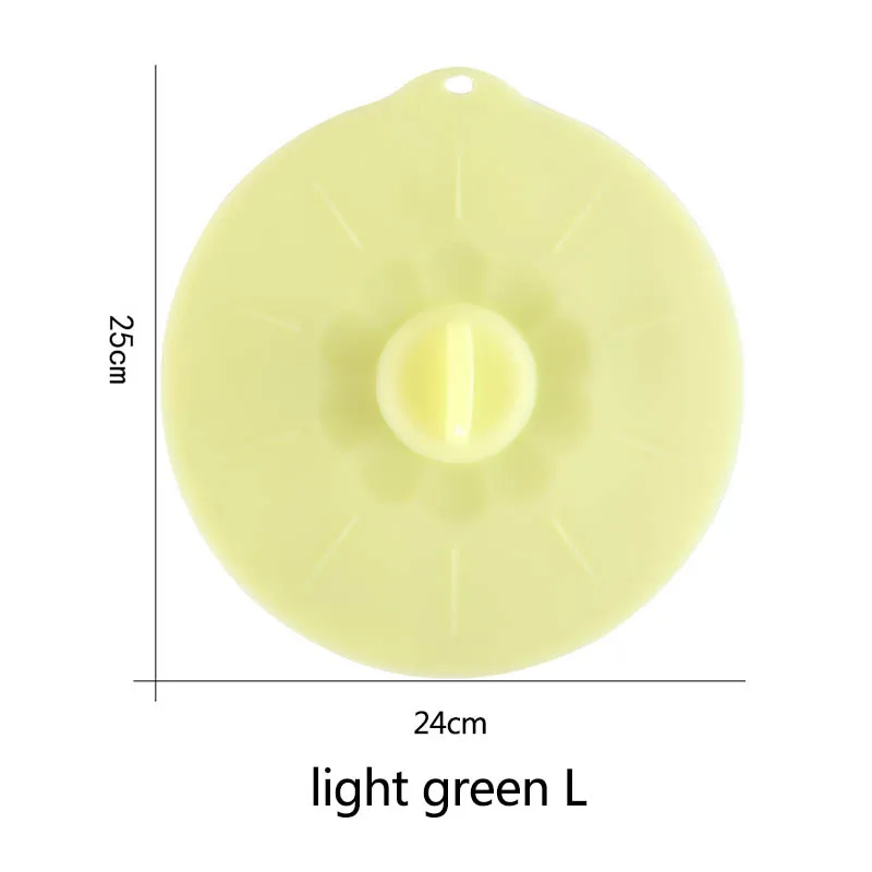 light green L 1 шт. кастрюля для приготовления пищи, кастрюля с крышкой, инструменты для приготовления пищи, многоразовые многофункциональные миска для микроволновой печи, силиконовая крышка для кухонных гаджетов - Цвет: light green L