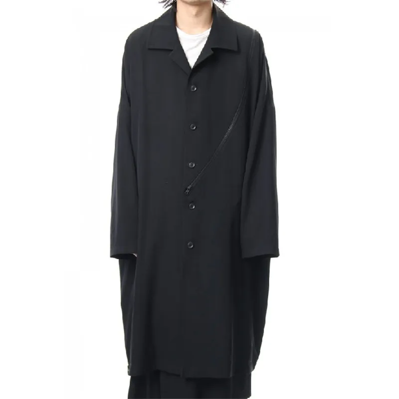 

2022 The new design is ultra-loose zipper stitched open trench coat for men's fashion show S-6XL ! High quality plus-size coat