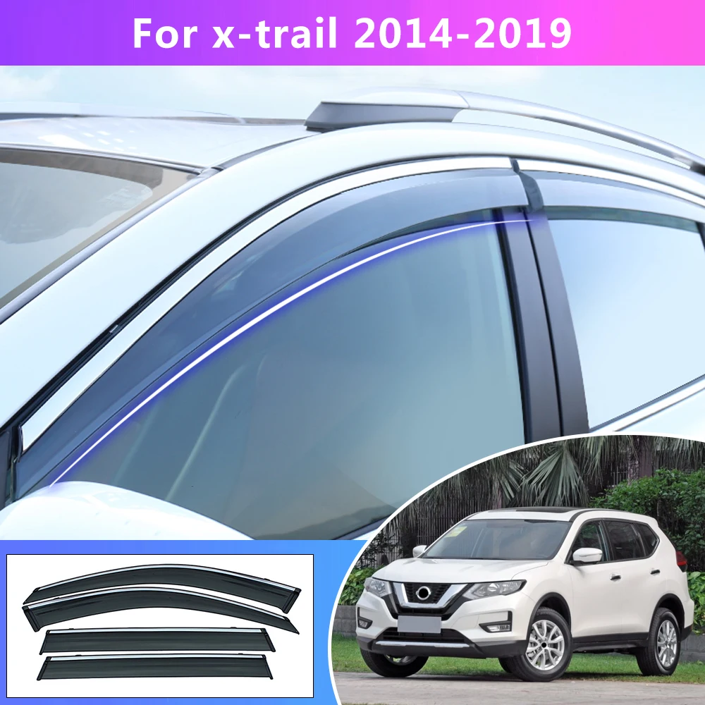 

Window Weather Shield Sun Rain Visor For Nissan X-Trail T32 2014 2015 2016 2017 2018 2019 2021 Car Styling Auto Accessories 4pcs