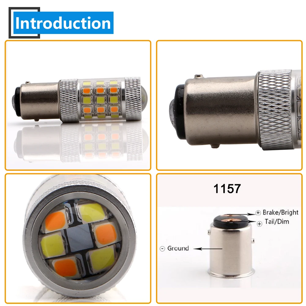 2 шт. 3157 12 В постоянного тока 2835 42 SMD S25 1157 BAY15D светодиодная лампа автомобильная