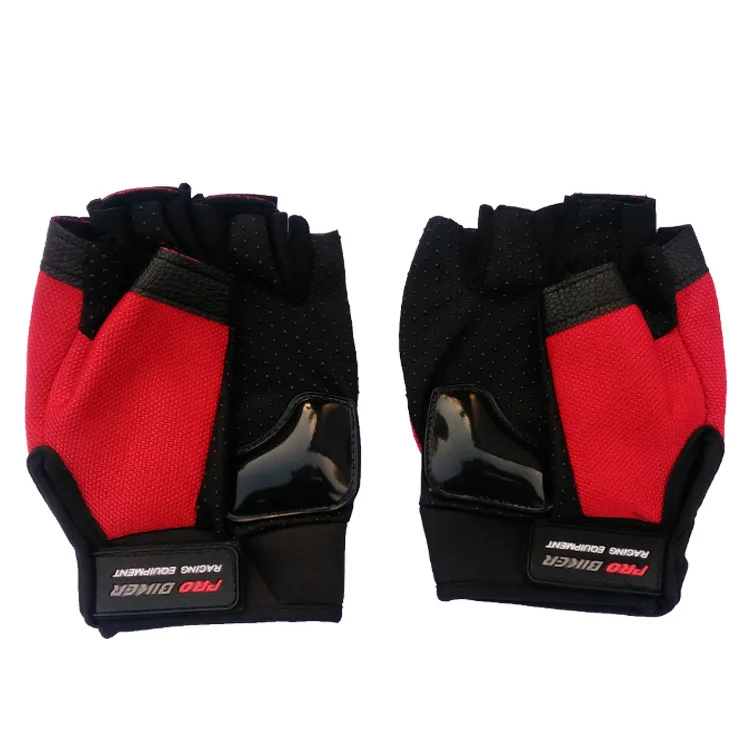 

Men riding hard shell half finger gloves motorcycle half finger gloves sports outdoor Half Finger Gloves Black Red Blue
