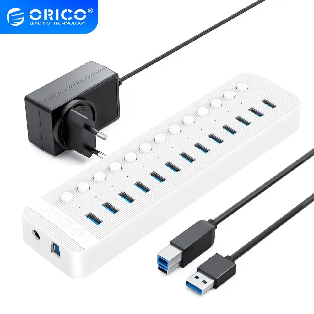 ORICO промышленный USB 3 0 концентратор 7/10/13/16 ABS OTG разветвитель ВКЛ/ВЫКЛ