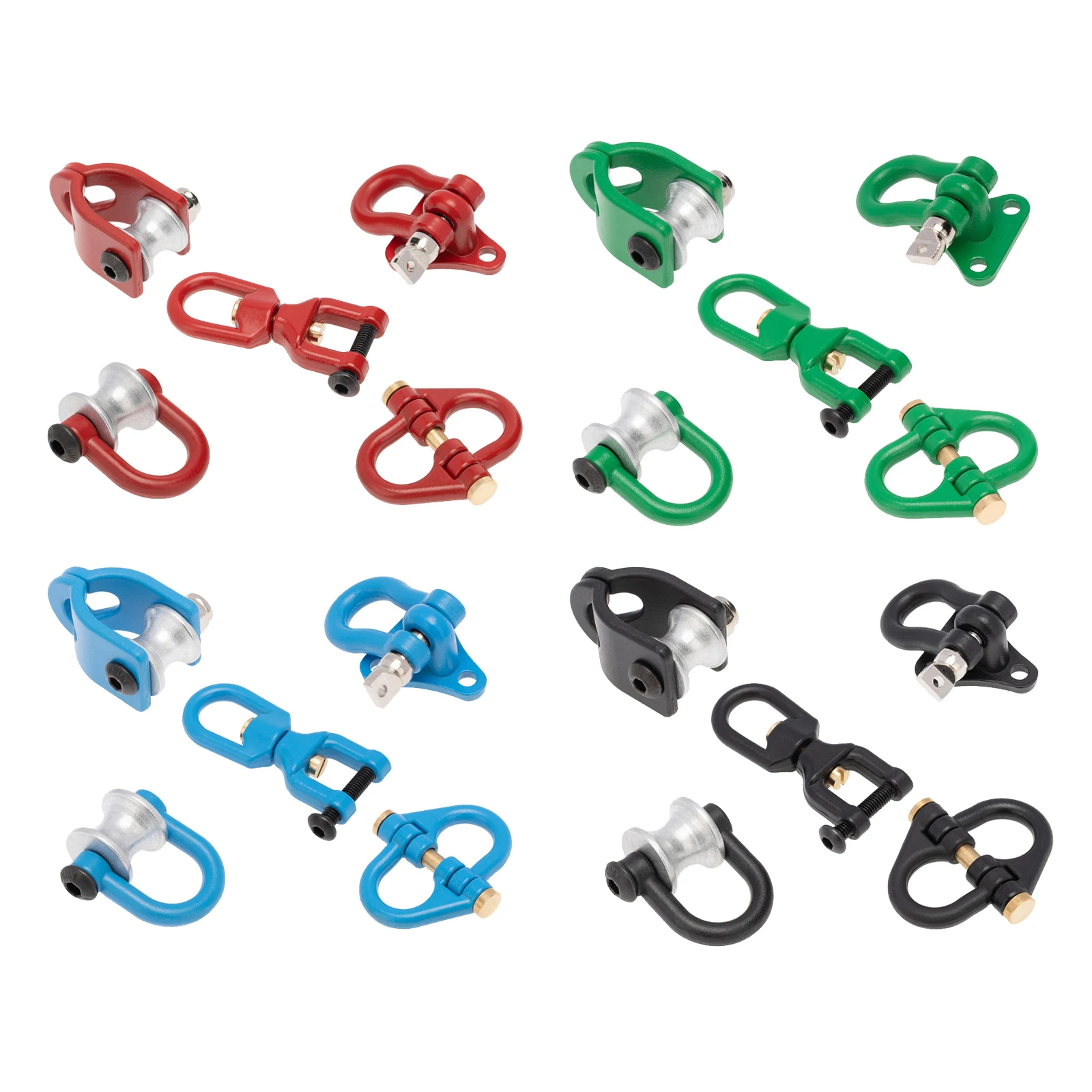 

5pcs RC Car Metal Trailer Shackle Tow Hook for 1/10 RC Crawler TRX4 SCX10 90046 Fits D90 TF2 CC01