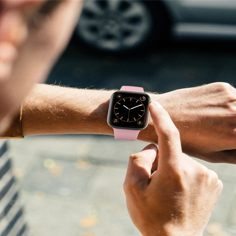 Силиконовый спортивный браслет для Apple Watch 42 мм 38 iWatch serie 5/4/3/2/1 дышащий ремешок