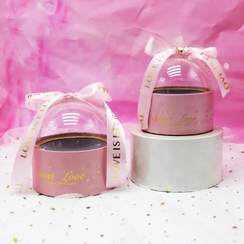 Прозрачная коробка для сладких шоколадных конфет с крышкой детского праздника