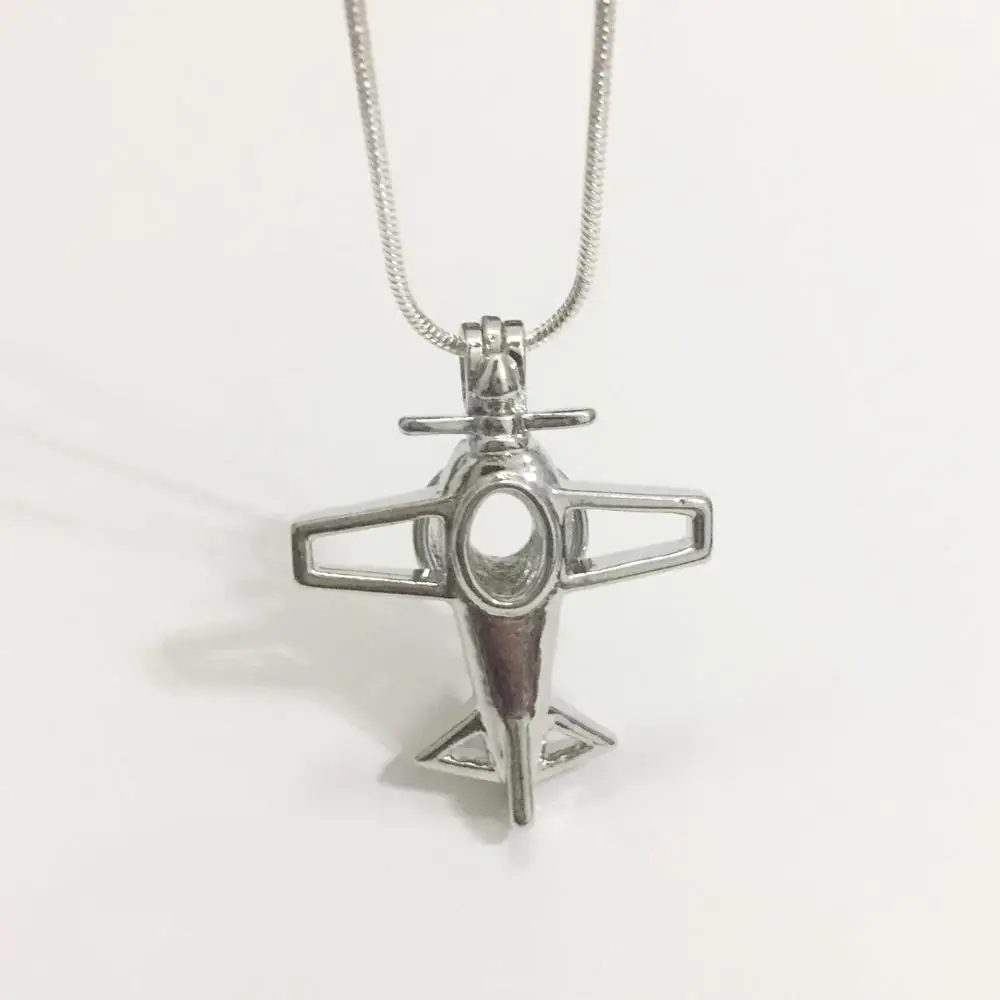 Подвеска-медальон в форме самолета может открываться и удерживать 7 5 мм бусина