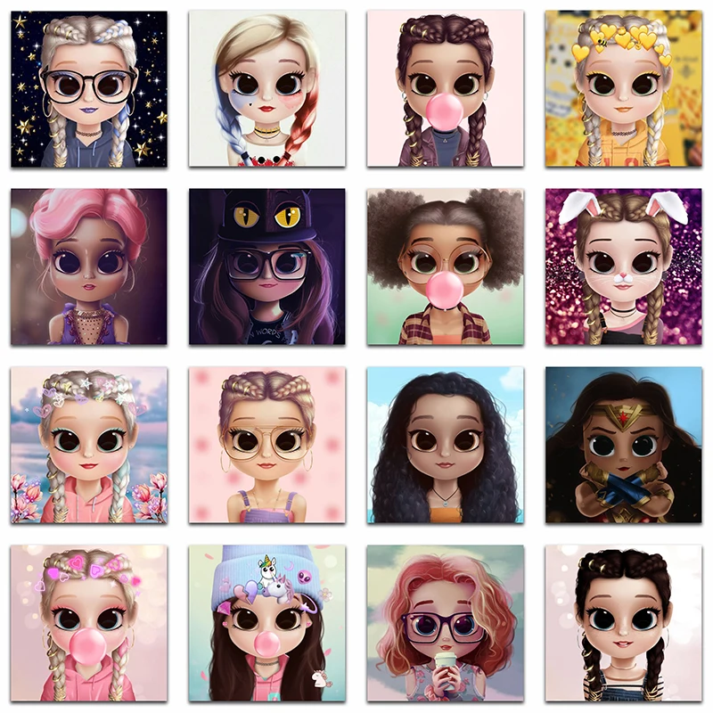 Полноразмерная Алмазная вышивка мультяшная 3D мозаика сделай сам милая круглая