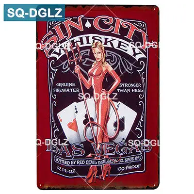 [SQ-DGLZ] LAS VEGAS металлический знак бар Настенный декор оловянный знак винтажный Бар Паб Настенный декор живопись покер таблички Боулинг Арт плакат - Цвет: 2176