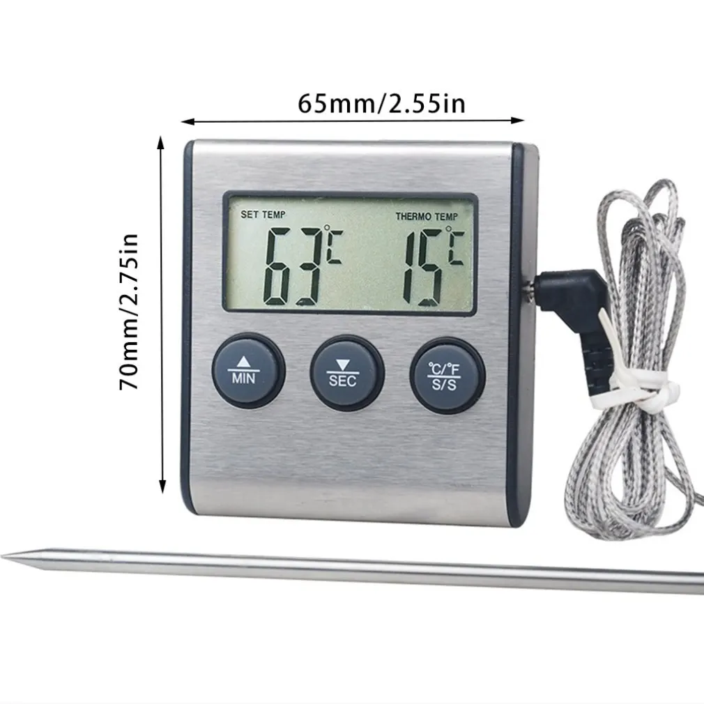 

Tp700 Digital Remote Wireless Food Kitchen Oven Thermometer Probe For BBQ Grill Oven Meat Timer Temperature Manually Set
