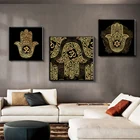 Искусственная мусульманская живопись, звезда, Марокко, мандала, лотос, холст, ручная печать буддизма, настенное искусство, декоративная картина