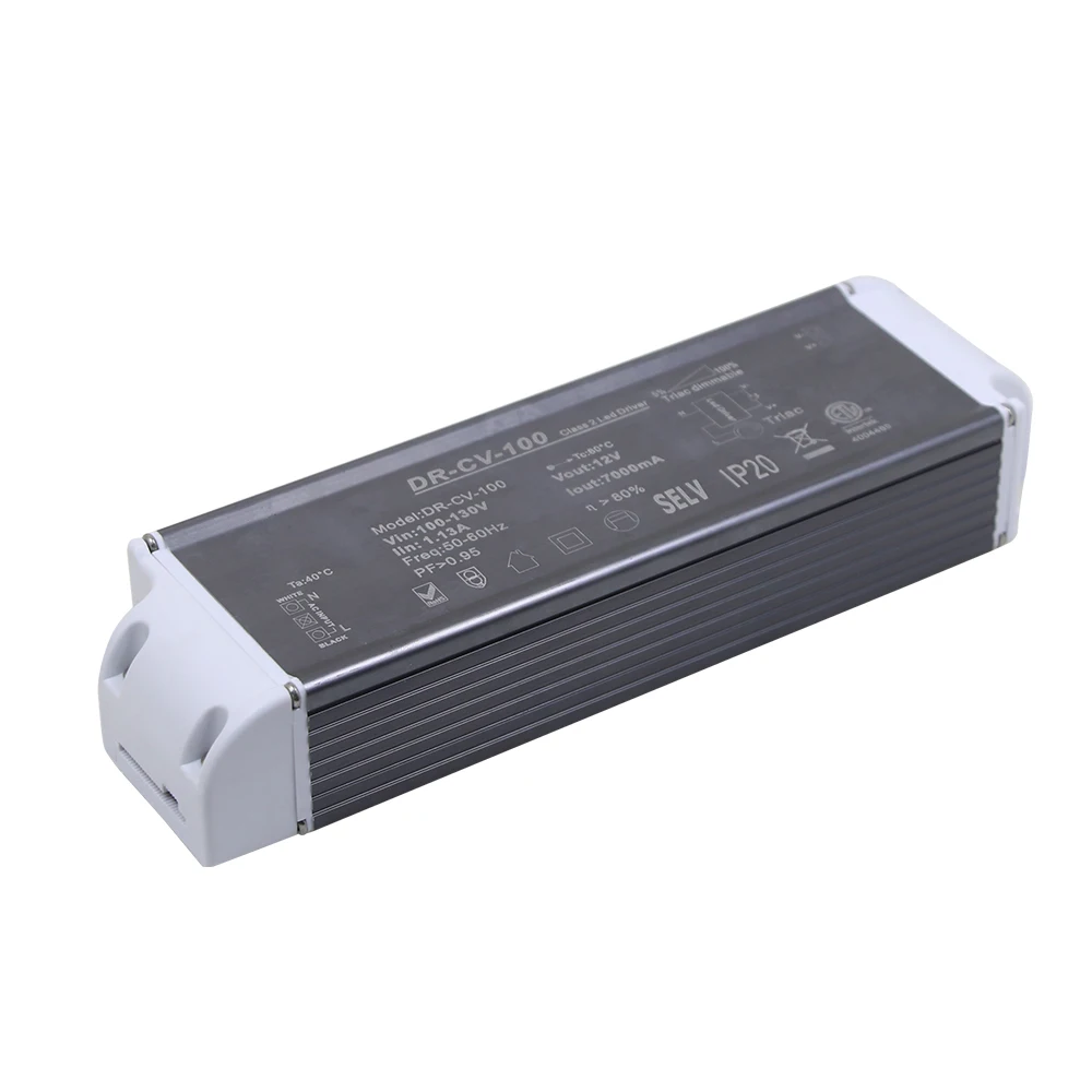 12V/24V 100W Постоянный Напряжение ТРИАК Диммируемый СИД драйвер затемнения Питание