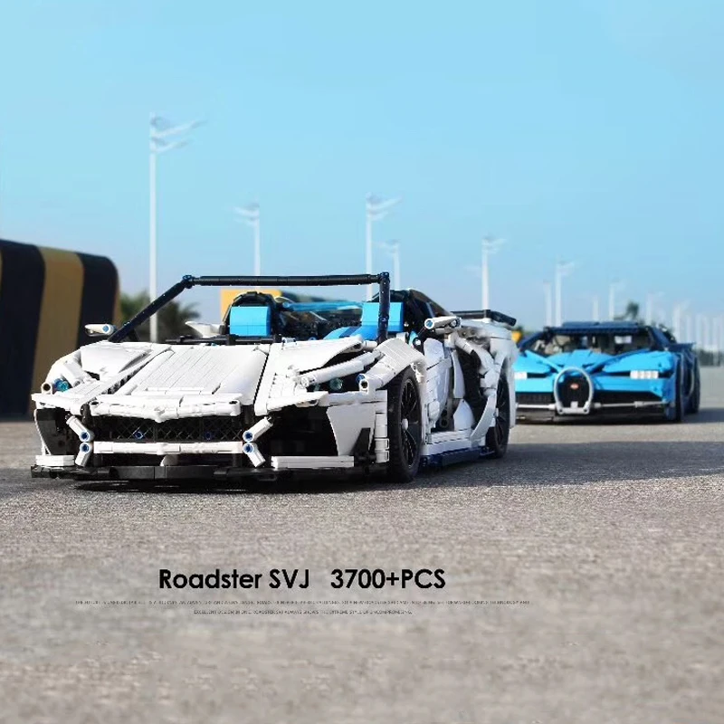 LZ2101 гоночный автомобиль al MOC 17698 Супер спортивный Aventador SVJ родстер 1:8 строительные