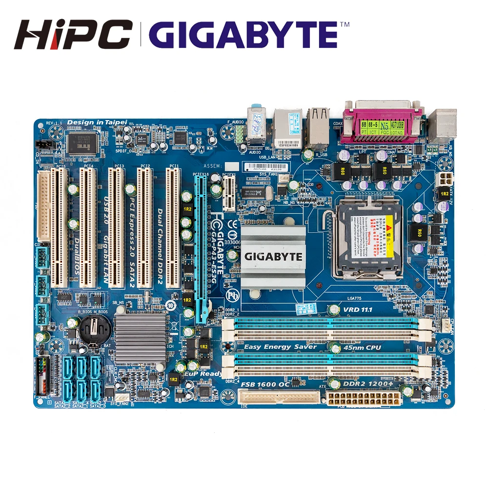 Материнская плата Gigabyte GA-P43-ES3G для настольных ПК Intel P43 LGA 775 Core 2 Extreme Quad Duo DDR2 16G SATA2 ATX