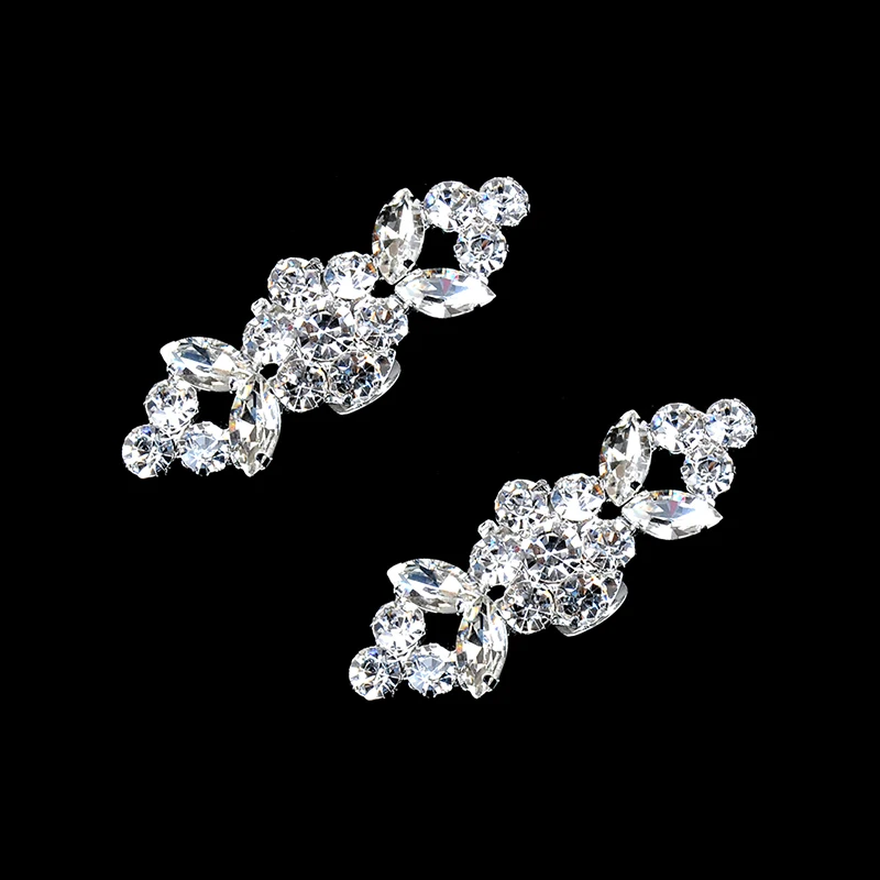 

2PCS/lot Fashion Rhinestone Shoes Buckle For Women Girl Elegant Shoe Clips Decorating Silver Shoe Decorations