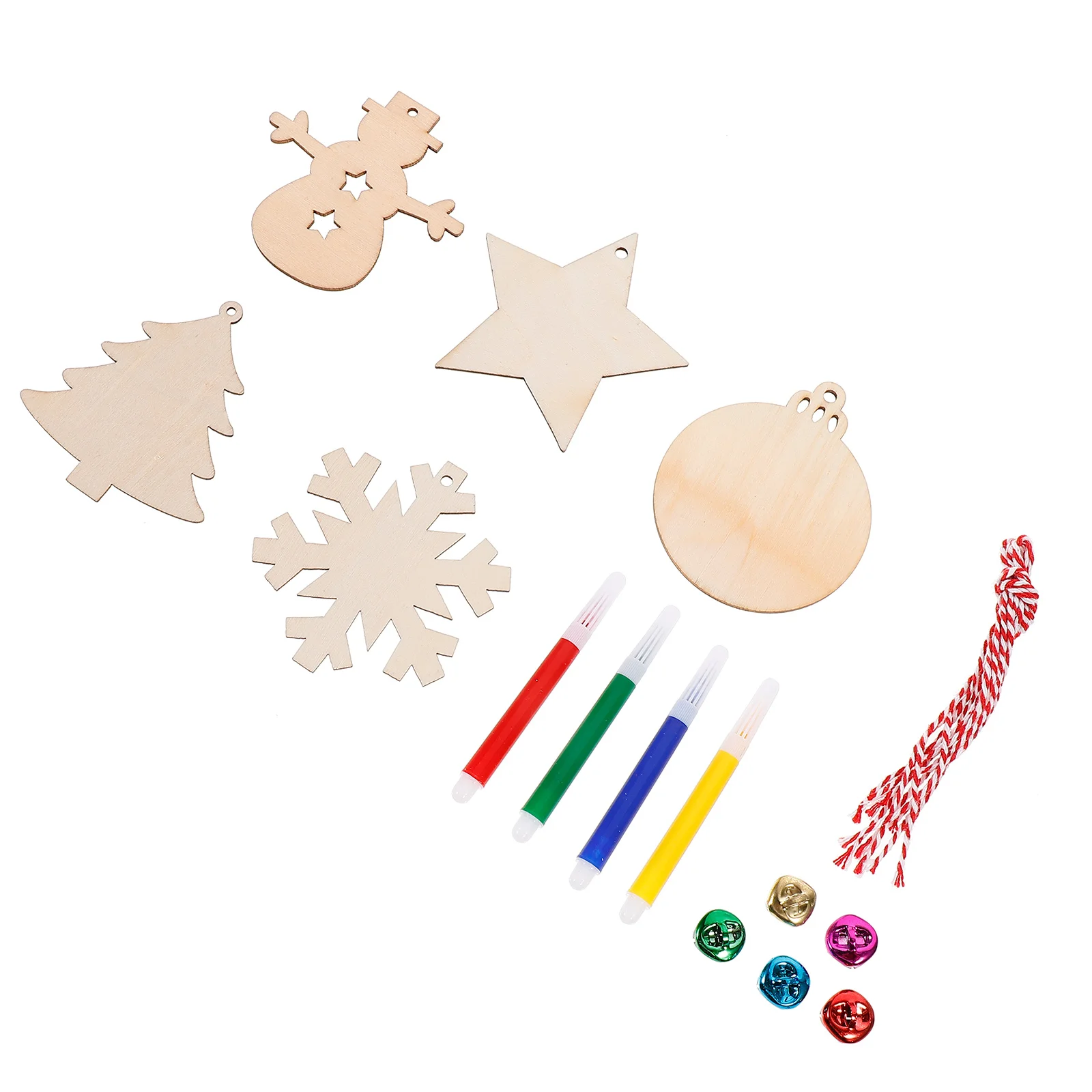 

1set DIY Craft Wooden Slices Wall Hanging Ornaments Kids Painting Toys Beige