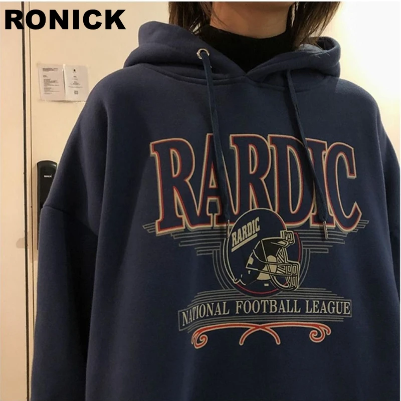 

Женские толстовки ROENICK на осень и зиму, свитшоты, бархатные толстые пуловеры с капюшоном, женская Свободная Повседневная Уличная одежда в Ко...