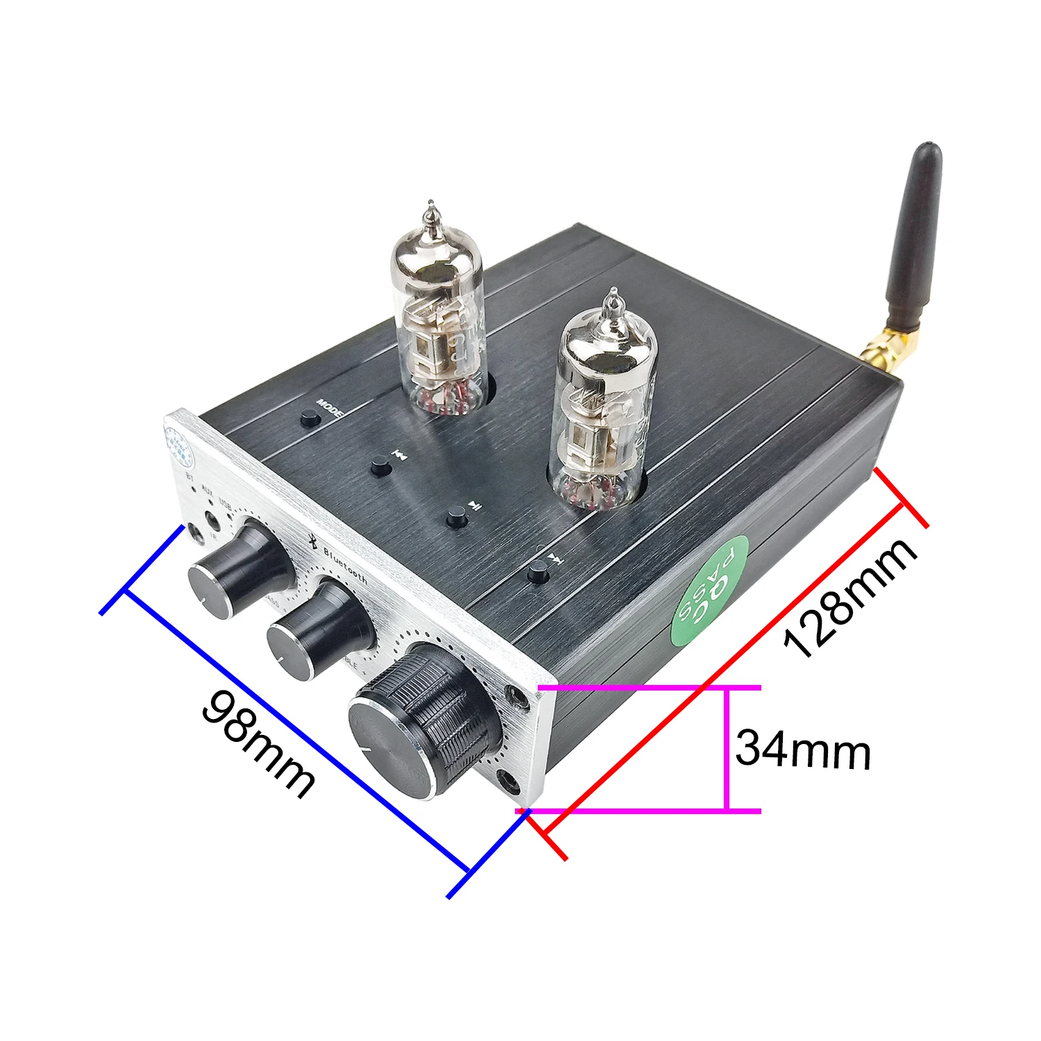 

GHXAMP 6J3 Tube Preamplifier Amplifier Bluetooth 5.0 Treble Bass Tone Preamp Board With Remote Control U-Disk AUX DC12-16V 1PC