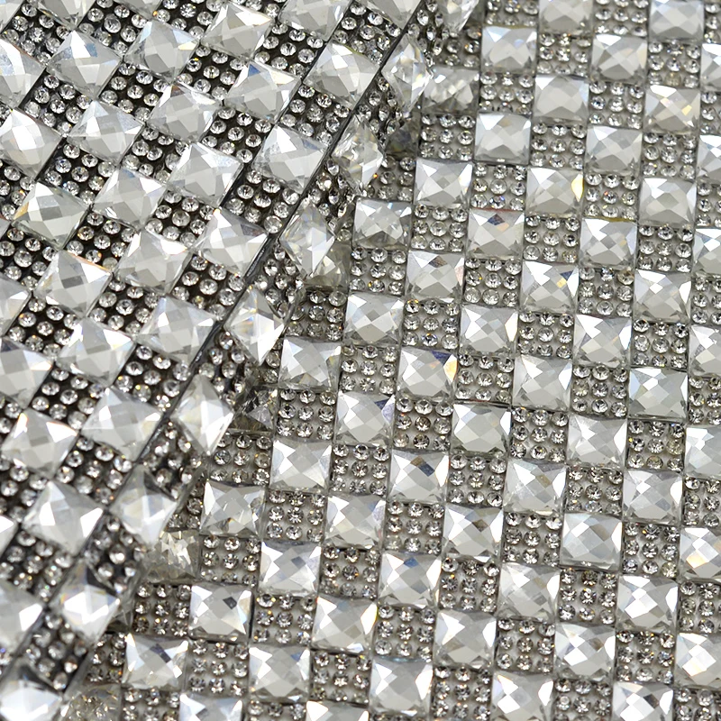 JUNAO 24*40 см черная квадратная Бриллиантовая сетка Хрустальная ткань лист