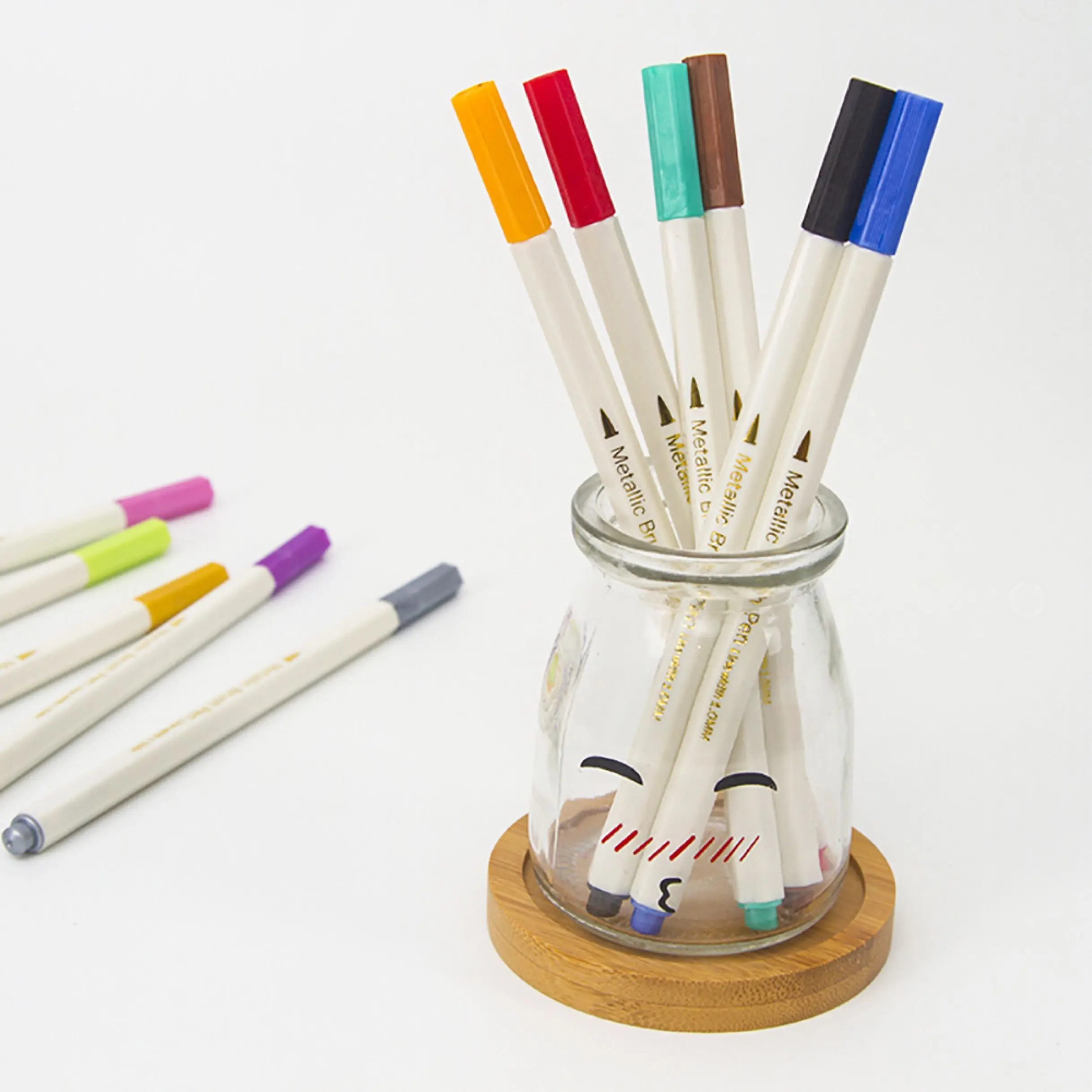 Металлические маркерные ручки набор из 12 разных цветов для книг раскрасок