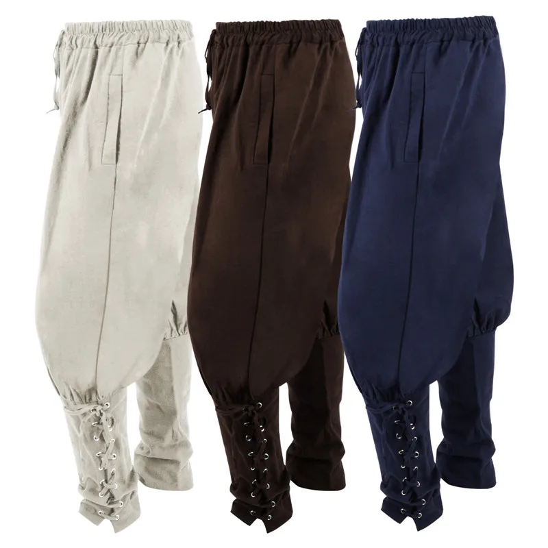 

Брюки мужские для взрослых в средневековом эпохи, пиратские брюки, мужские брюки в стиле викингов, эпохи Возрождения и готики, модель 2022