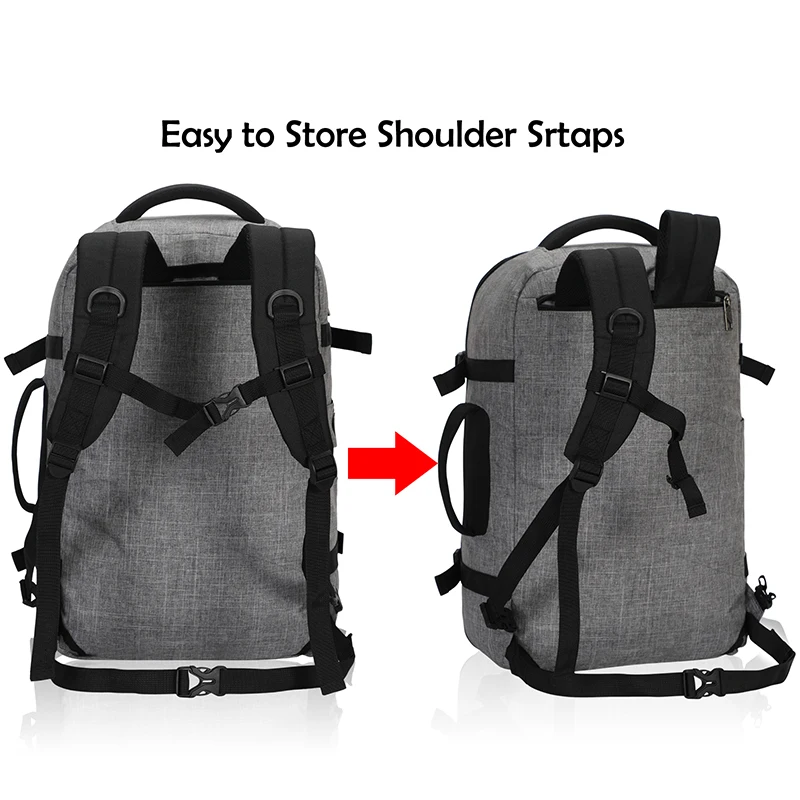 Винтажный водонепроницаемый рюкзак походный для ноутбука серый 40л одобренный