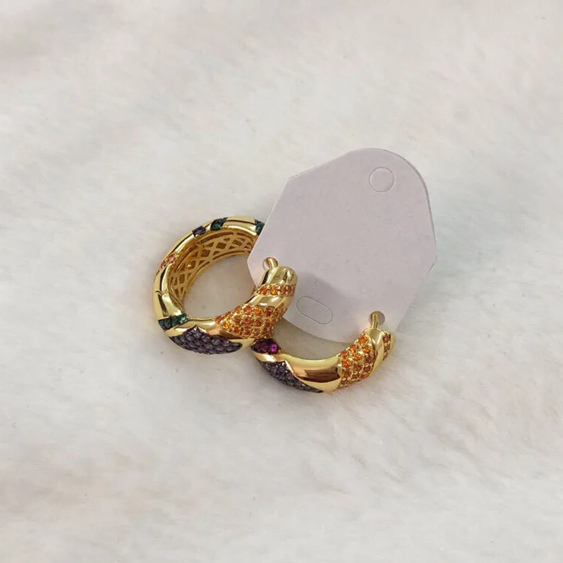 UMGODLY Роскошные брендовые модные дизайнерские маленькие серьги-кольца желтого и