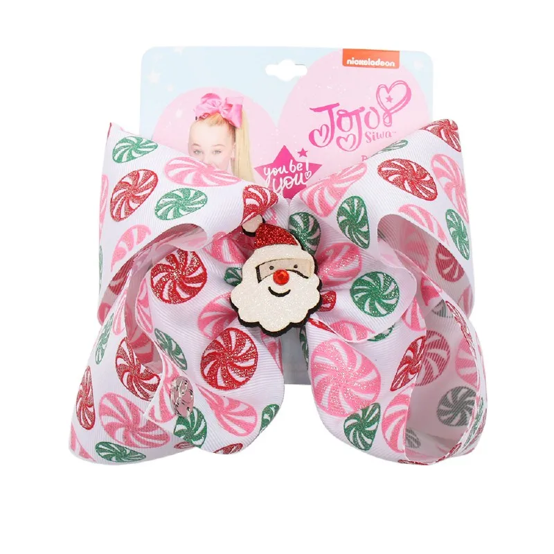 As the picture " Jojo луки для девочек/Jojo Siwa большой единорог рождественские банты для волос для девочек с зажимами бант ручной работы аксессуары для волос - Цвет: As the picture