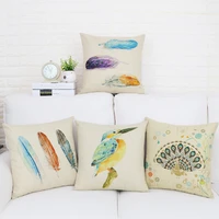 linen pillowcase sofa cushion cover office seat cushion cover 45x45cm nordic feather style pillow cover pillow cases home decor