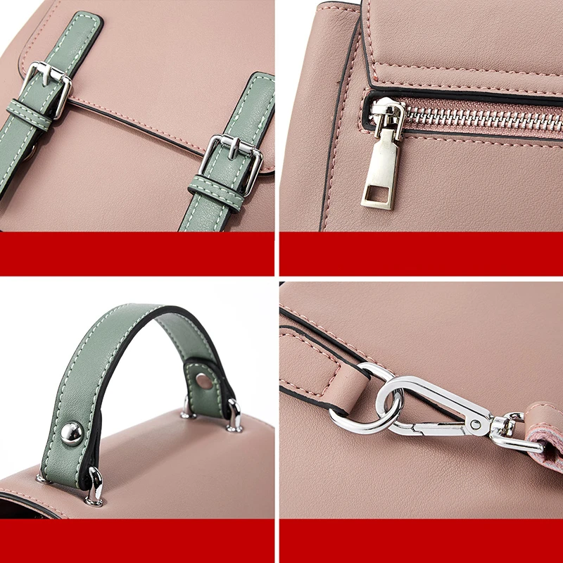 Кожаные женские рюкзаки BISONJS женская сумка через плечо Женский дорожный рюкзак