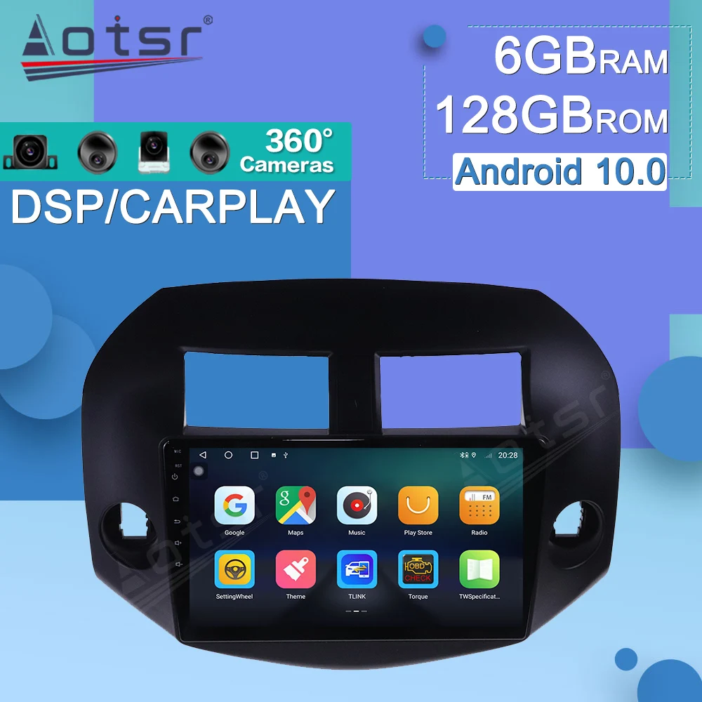 

Android Multimedia Player Car Carplay For Toyota RAV4 2005 - 2013 GPS Navigation Auto Audio Radio Stereo Screen DSP Head Unit HD