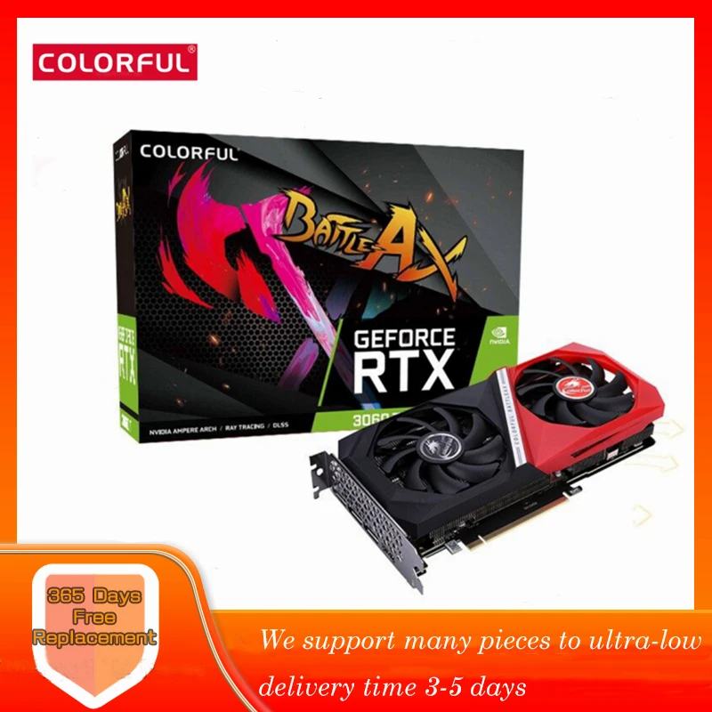 

Colorful Raphic Card GeForce RTX 3060 DUO 12G L LHR 12GB GDDR6 Graphics Cards 192-bit HDMI-Compatible PCI-E 4.0 GPU Video Cards