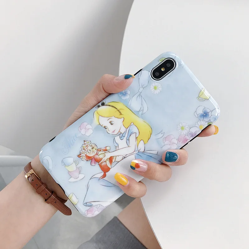Cute Snow White Alice Princess smooth Phone Case For iPhone 6 6S 7 8 Plus X XR XS Max Cases Soft IMD Silicone Back Cover Coque |