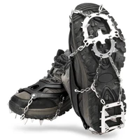 anti skid portable tpe18 teeth ice snow shoes spike grip boots chain crampons grippers safe shoe cover climbing hiking