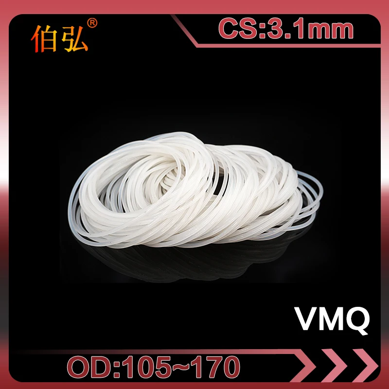 Белое Силиконовое уплотнительное кольцо 1 шт./лот силиконовое/VMQ CS3.1mm OD