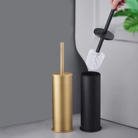toilet brush holder cleaning set flooring stand luxury gold black aluminum floor standing bathroom storage and organization tool
