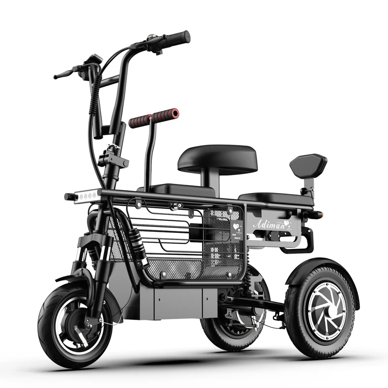 

Three-wheeled electric bicycle 350W electric tricycle can take three people lithium battery electric bicycle for the elderly
