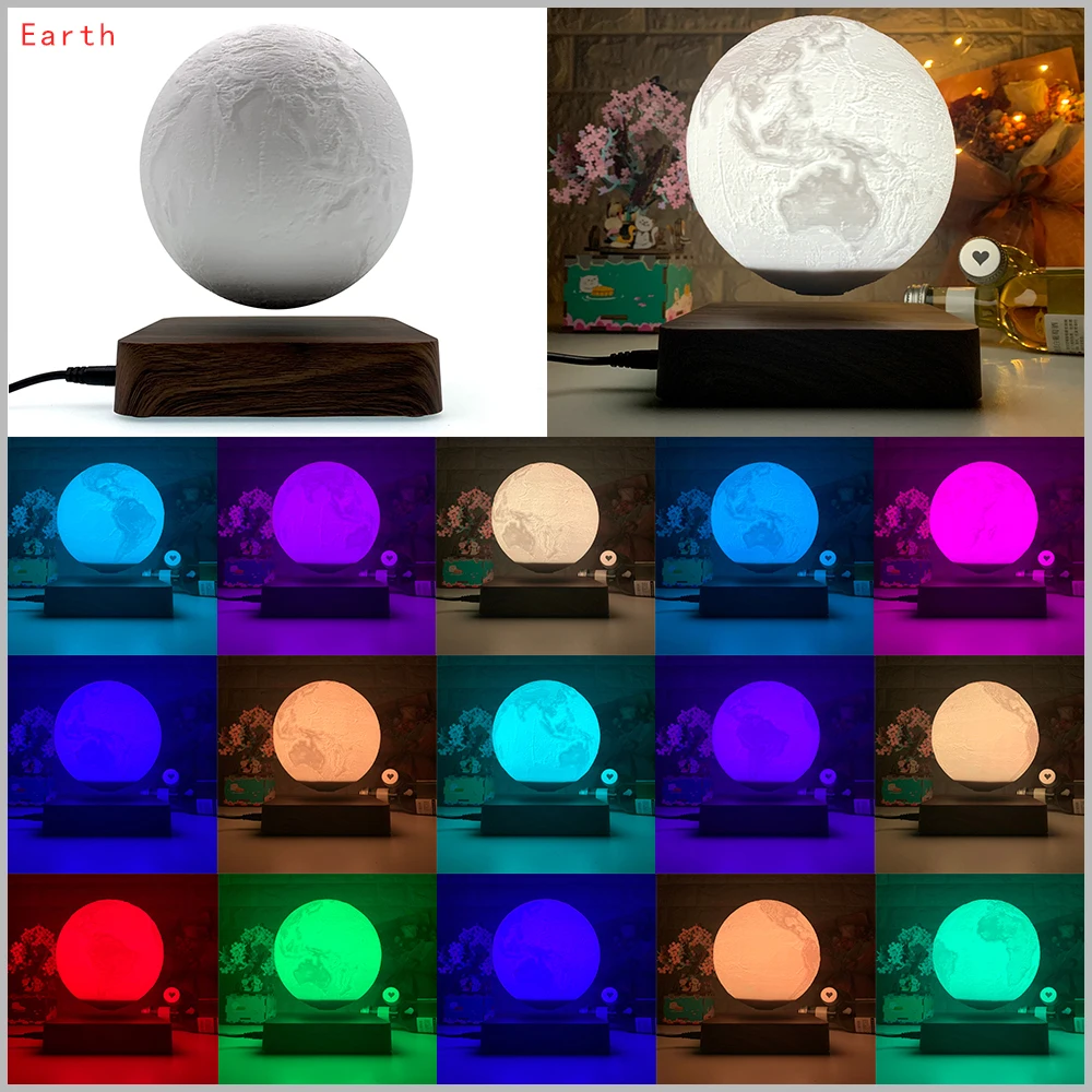 

New Design Creative 3D Magnetic Levitation Moon/Earth/Mars/Jupiter/Saturn Night Light Rotating Led Floating Lamp Home Decoration