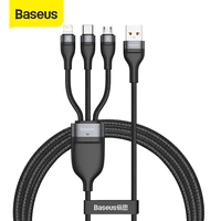 baseus 3 in 1 usb type c cable for iphone 11 pro phone charger 5a fast charging data cable for xiaomi samsung micro usb c cable