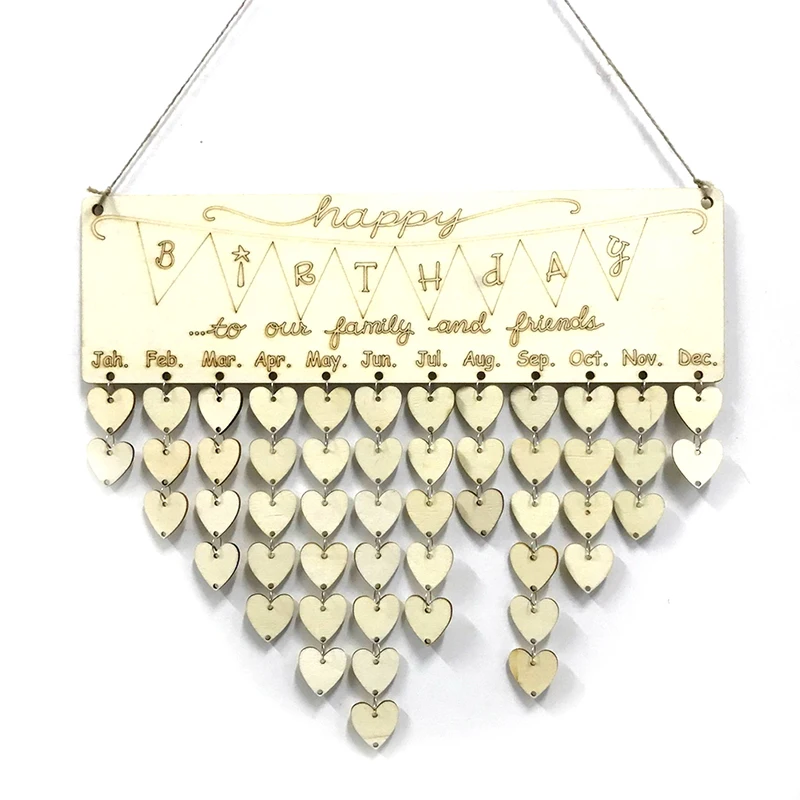 2018 Новинка 1 шт. DIY деревянный календарь на день рождения Стильная доска