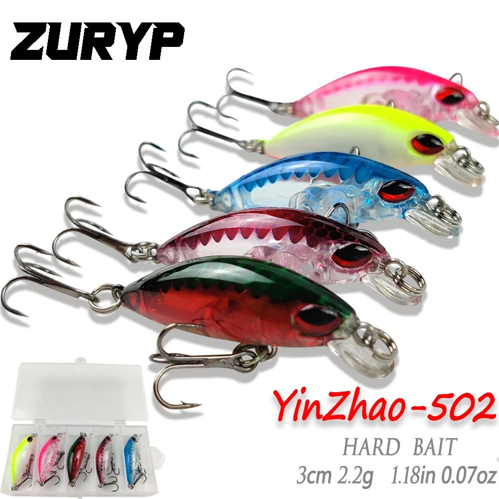 

ZURYP 5pcs bait set Floating Minnnow Bait with box Artificial plastic bait Hard bait Fishing lures Fishing Accessories