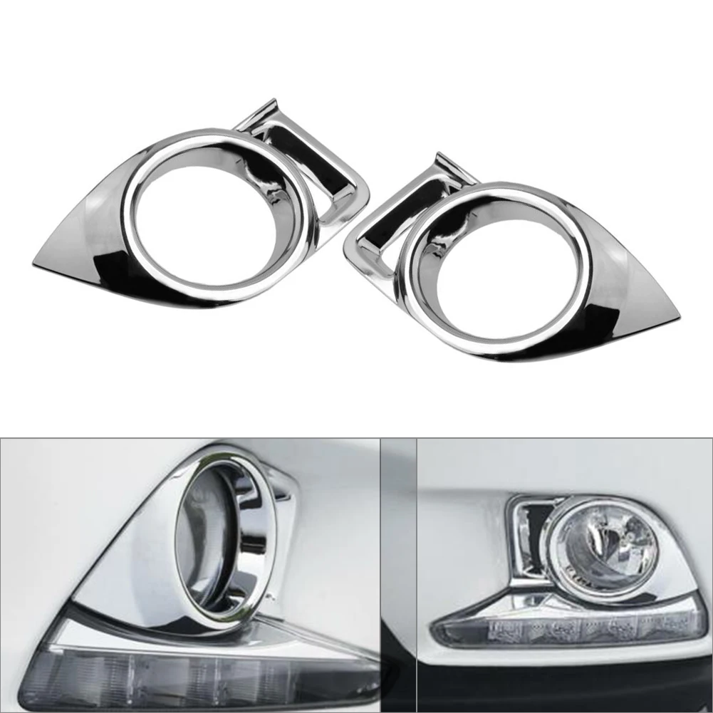 2Pcs Chrome ABS Fog Light Lamp Cover Trim for Toyota Highlander 2014-2016 image 3